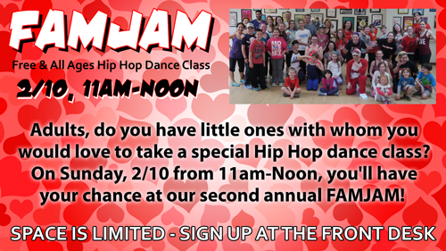 FAMJAM: All-ages Hip Hop Dance Class