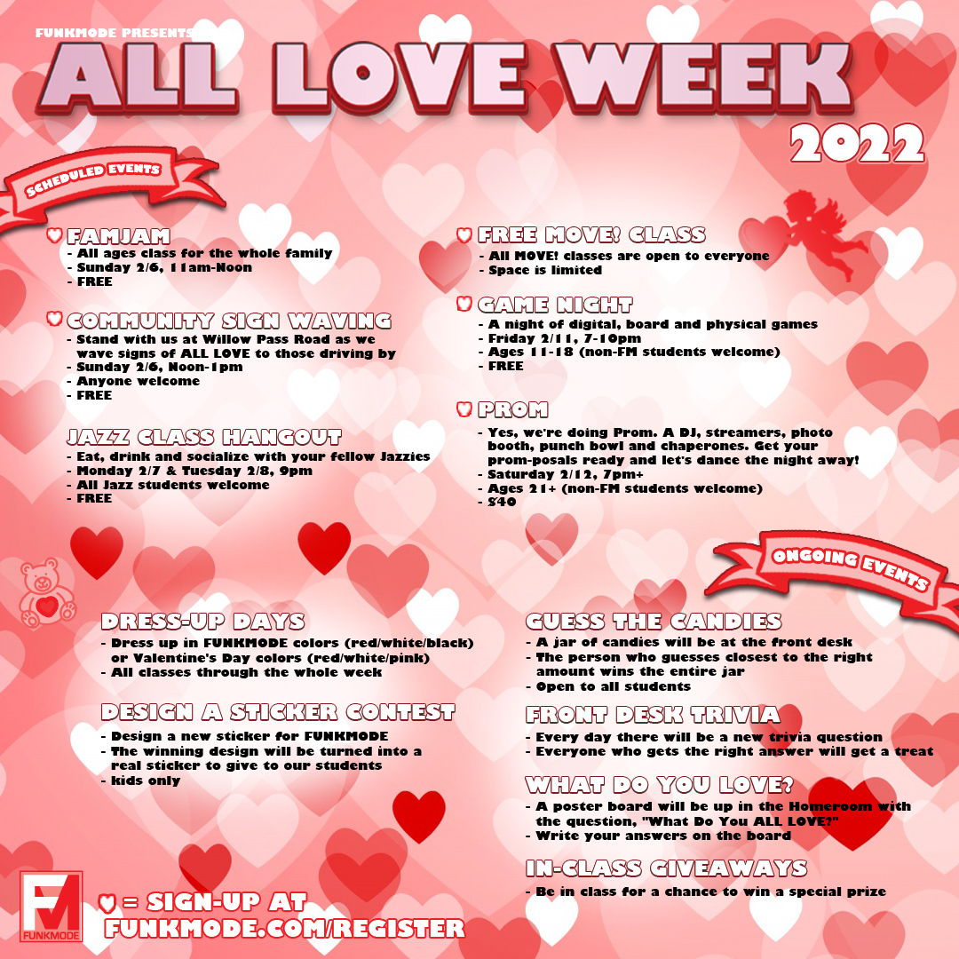 All Love Week 2022 Schedule
